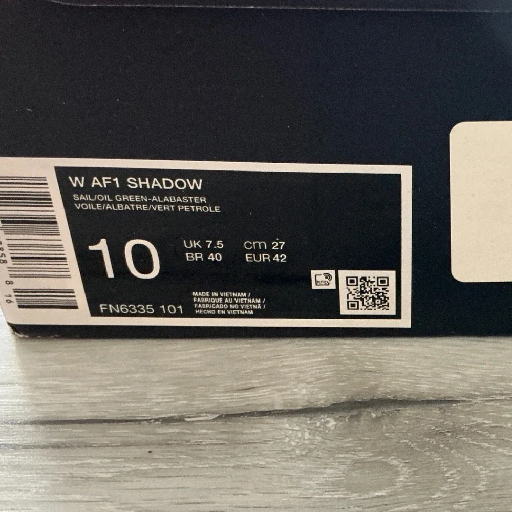 Nike Air Force 1 AF1 Shadow Women Size 10 Trainers Sail Oil Green New in Box‎